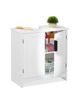 relaxdays Badmöbel|Badezimmermöbel<Waschbeckenunterschrank in Weiß - (B)60 x (H)60 x (T)30 cm