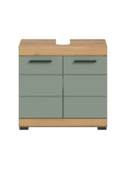 xonox.home Badezimmermöbel<Waschbeckenunterschrank in Artisan Eiche/Salbei - (B) 60 x (H) 56 x (T) 34