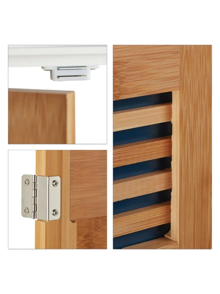 relaxdays Badmöbel<Waschbeckenunterschrank in Natur/Weiß - (B)60 x (H)60 x (T)30 cm