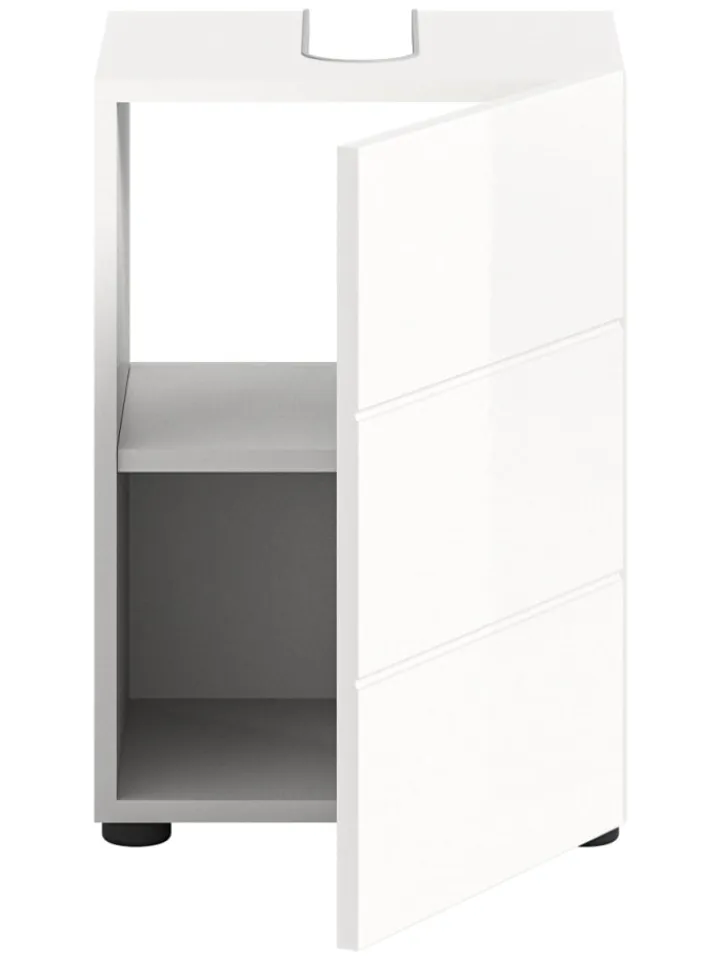xonox.home Badmöbel|Badezimmermöbel<Waschbeckenunterschrank in weiß/weiß hochglanz - (B) 38 x (H) 56 x (T) 34