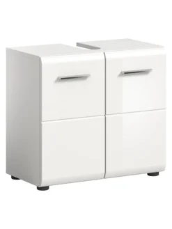xonox.home Badmöbel|Badezimmermöbel<Waschbeckenunterschrank in Weiß/Weiß Hochglanz - (B) 60 x (H) 54 x (T) 30