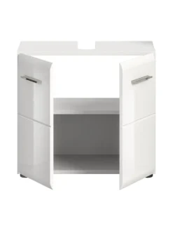 xonox.home Badmöbel|Badezimmermöbel<Waschbeckenunterschrank in Weiß/Weiß Hochglanz - (B) 60 x (H) 54 x (T) 30