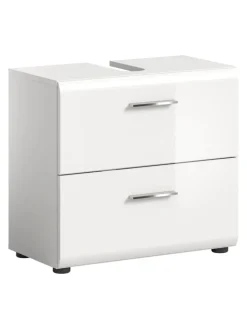 xonox.home Badezimmermöbel|Badmöbel<Waschbeckenunterschrank in Weiß/Weiß Hochglanz - (B) 60 x (H) 54 x (T) 30