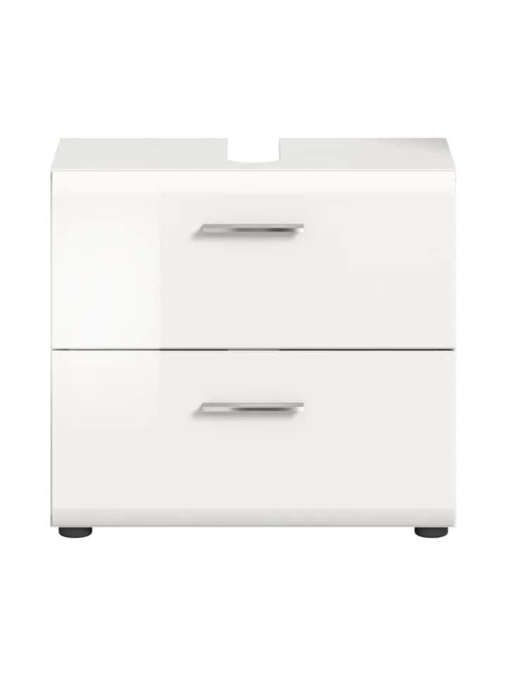 xonox.home Badezimmermöbel|Badmöbel<Waschbeckenunterschrank in Weiß/Weiß Hochglanz - (B) 60 x (H) 54 x (T) 30