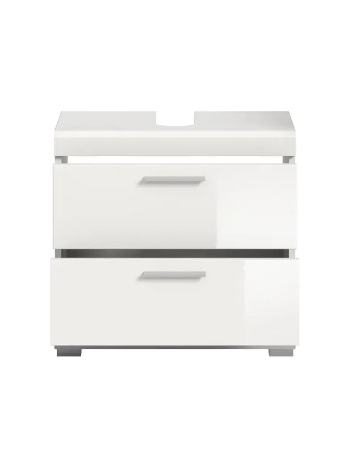 xonox.home Badmöbel|Badezimmermöbel<Waschbeckenunterschrank in weiß/weiß hochglanz - (B) 60 x (H) 56 x (T) 37