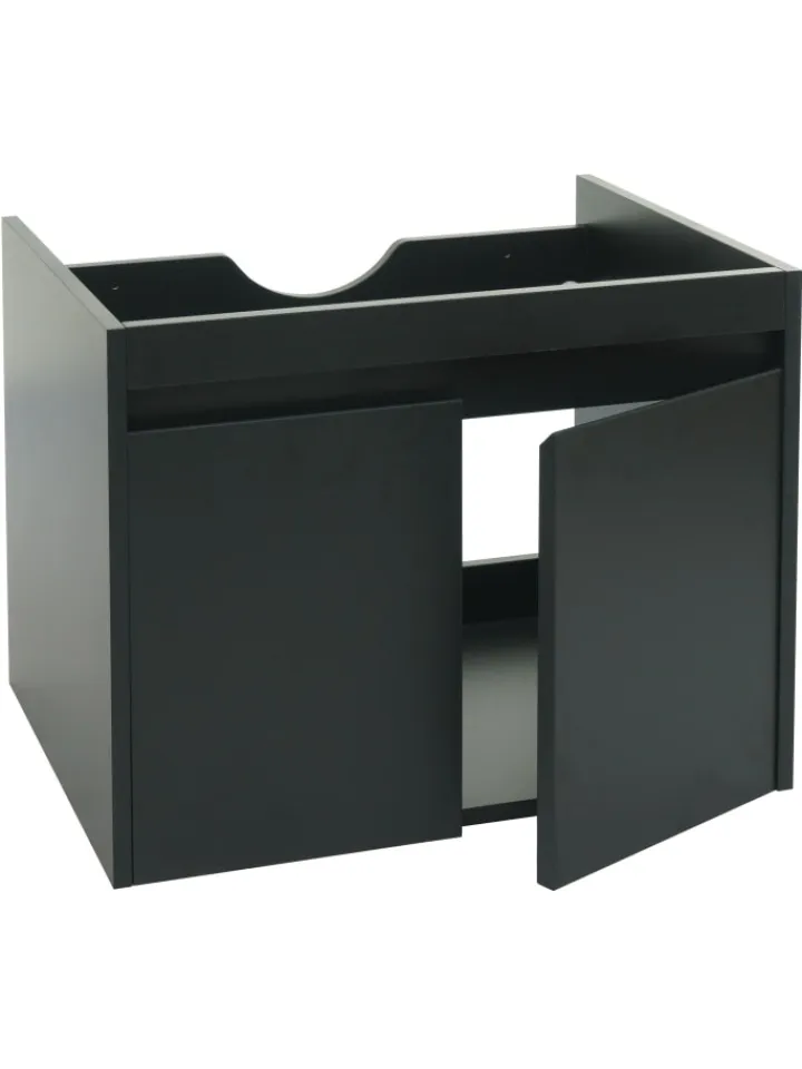 MCW Badezimmermöbel<Waschbeckenunterschrank L86, Schwarz