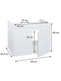 MCW Badezimmermöbel<Waschbeckenunterschrank L86, Schwarz
