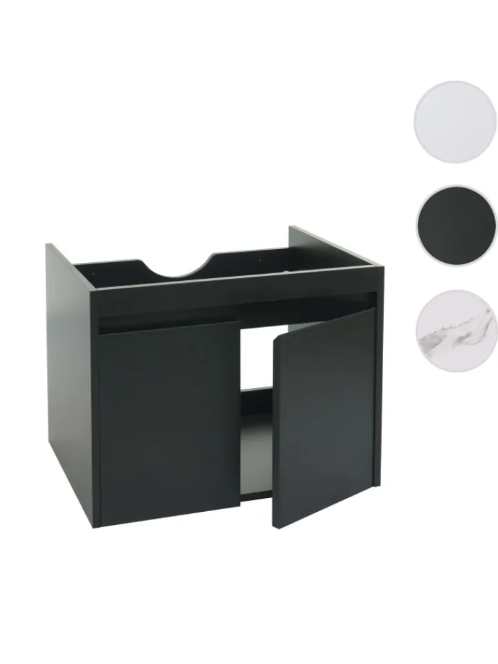 MCW Badezimmermöbel<Waschbeckenunterschrank L86, Schwarz