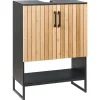 Beliani Badezimmermöbel<Waschbeckenunterschrank MISCANTI in Braun/Schwarz - (W) 60 x (H) 80 x (L) 30 cm