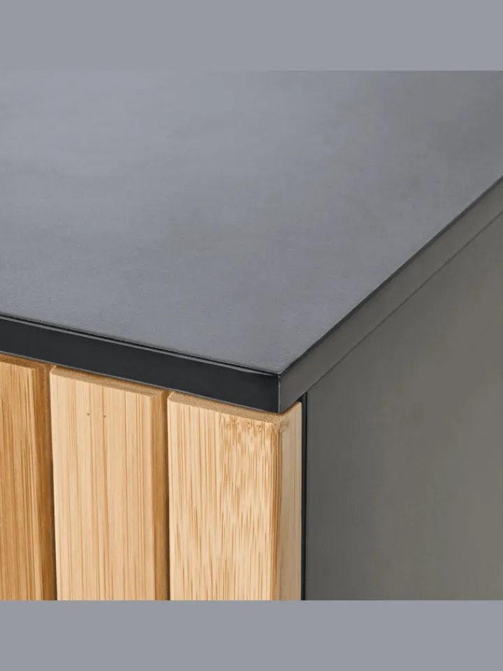 Beliani Badezimmermöbel<Waschbeckenunterschrank MISCANTI in Braun/Schwarz - (W) 60 x (H) 80 x (L) 30 cm