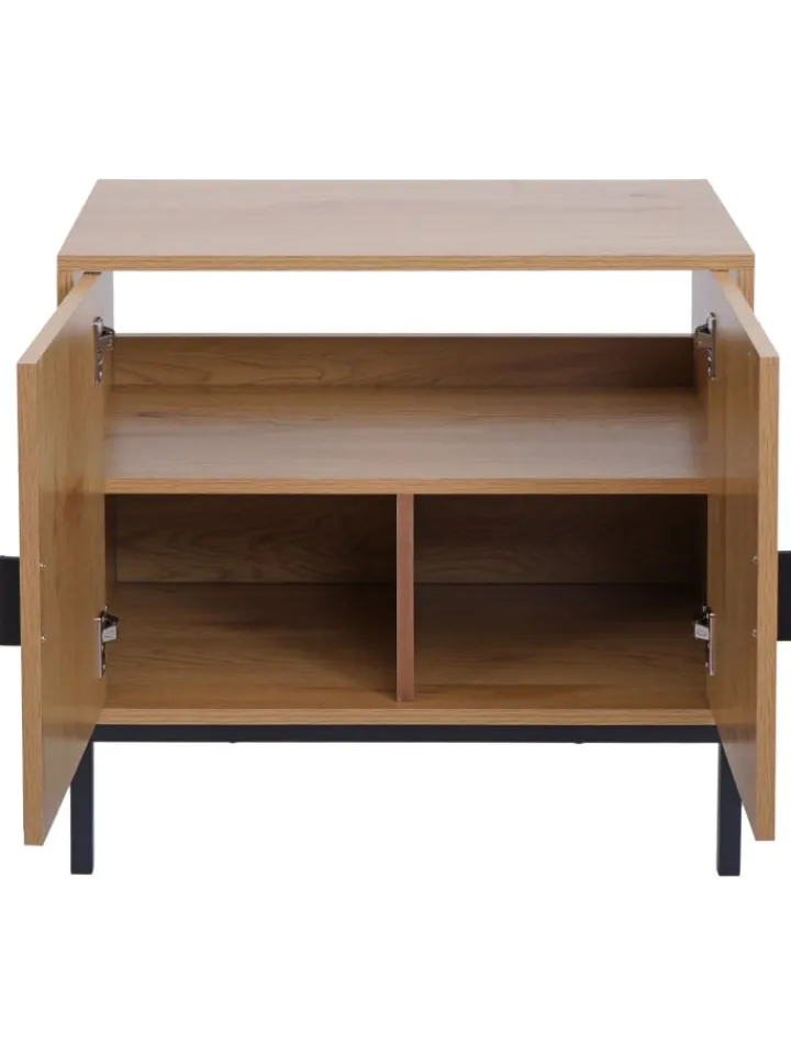 MCW Badmöbel|Badezimmermöbel<Waschbeckenunterschrank O42 mit 2 Türen, Holzoptik natur