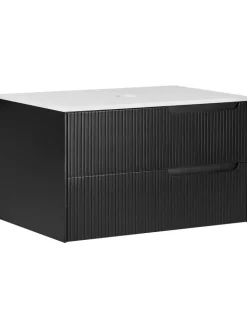 Beliani Badezimmermöbel|Badmöbel<Waschbeckenunterschrank QUINTELA in Schwarz/Weiß - (W) 80 x (H) 48 x (L) 52 cm
