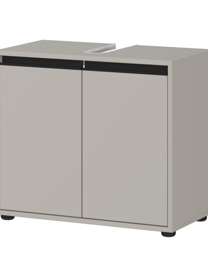KADIMA DESIGN Badezimmermöbel<Waschbeckenunterschrank Soft-Close, 2 Türen, Made in Germany in Steingrau