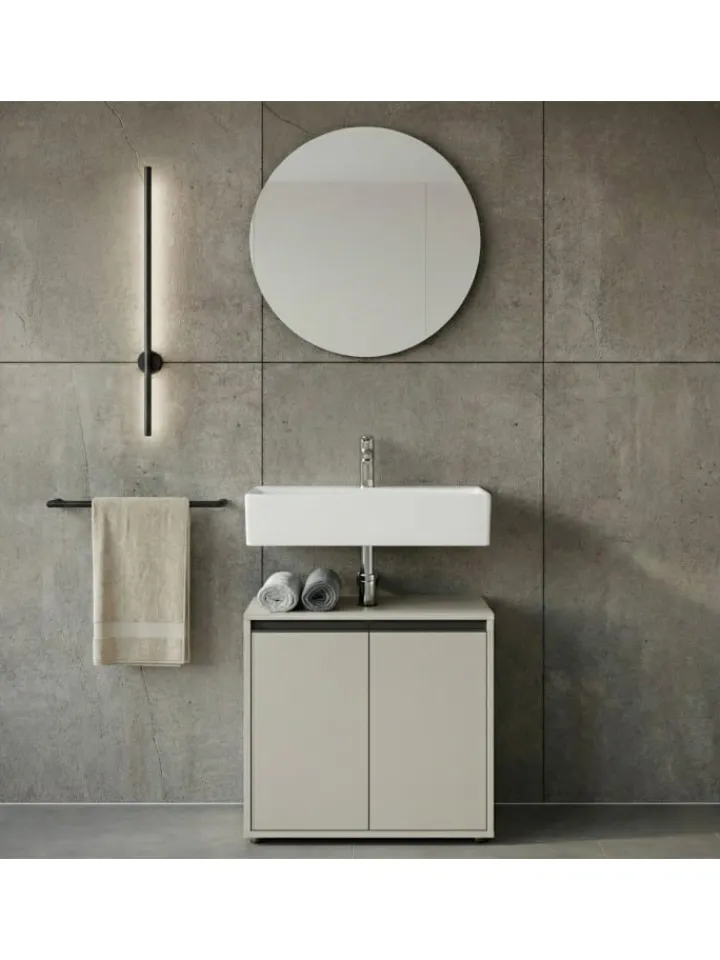 KADIMA DESIGN Badezimmermöbel<Waschbeckenunterschrank Soft-Close, 2 Türen, Made in Germany in Steingrau