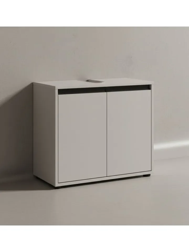 KADIMA DESIGN Badezimmermöbel<Waschbeckenunterschrank Soft-Close, 2 Türen, Made in Germany in Steingrau