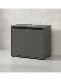 KADIMA DESIGN Badezimmermöbel<Waschbeckenunterschrank Soft-Close, 2 Türen, Made in Germany in Graphit