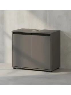KADIMA DESIGN Badezimmermöbel<Waschbeckenunterschrank Soft-Close, 2 Türen, Made in Germany in Graphit