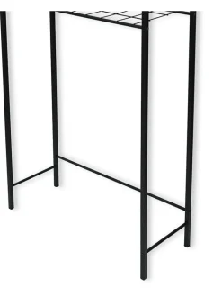 Evila Badmöbel|Badezimmermöbel<Waschmaschinen-Regal "Nigel" in Schwarz - (B)68 x (H)150 x (T)24 cm