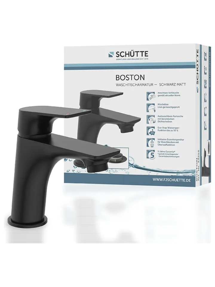 Schütte Badarmaturen<Waschtischarmatur "Boston" in Schwarz