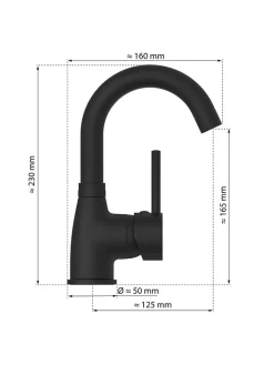 Schütte Badarmaturen<Waschtischarmatur "Futura" in Schwarz