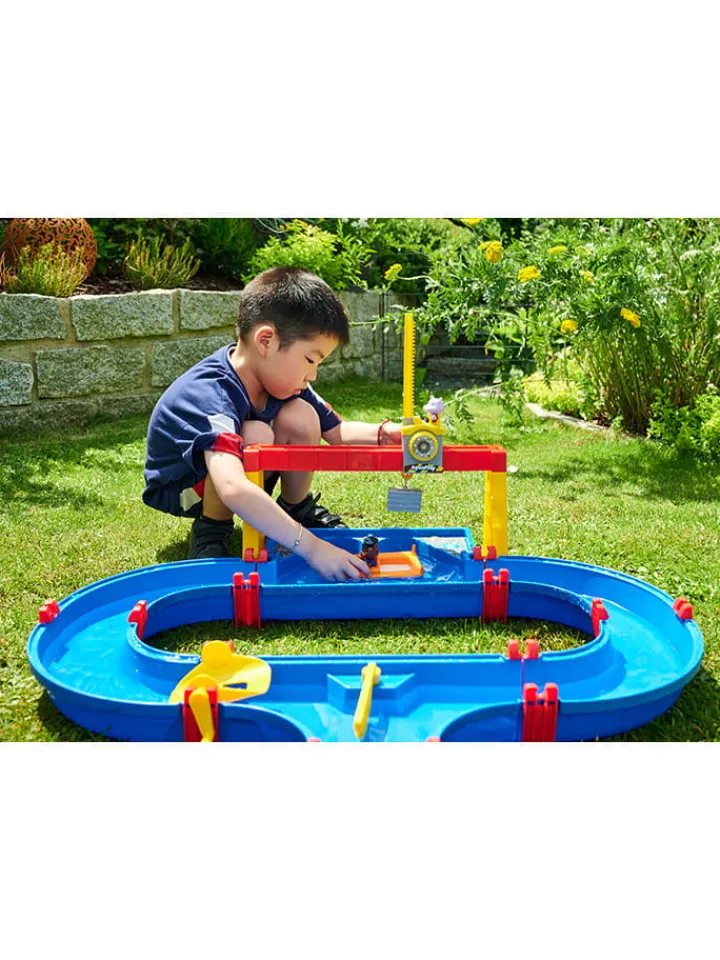 Aquaplay Gartenspielzeug<Wasserbahn "ContainerPort" in Blau - ab 3 Jahren
