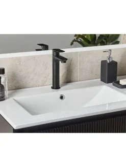 Beliani Badarmaturen<Wasserhähne CHIMBOTE in Schwarz - (W) 4 x (H) 21 x (L) 13 cm