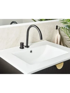 Beliani Badarmaturen<Wasserhähne COLICO in Schwarz - (W) 4 x (H) 24 x (L) 21 cm