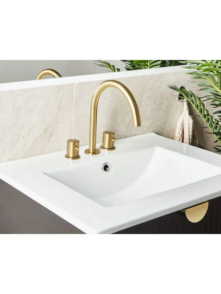 Beliani Badarmaturen<Wasserhähne PILCOMAYO in Gold - (W) 4 x (H) 24 x (L) 21 cm