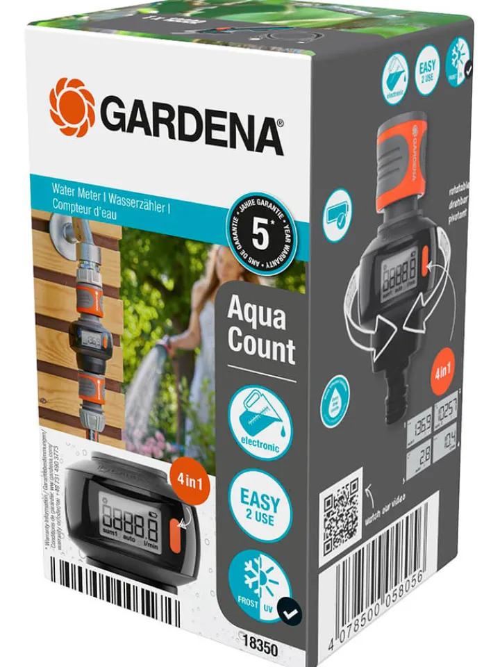 Gardena Gartendekoration<Wasserzähler "Aqua Count" in Grau