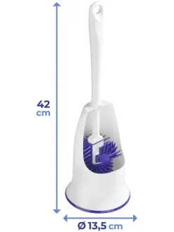 Wenko Badaccessoires<WC-Garnitur in Weiß/ Blau - (H)42 x Ø 13,5 cm