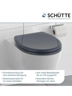 Schütte Badaccessoires<WC-Sitz mit Absenkautomatik in Anthrazit