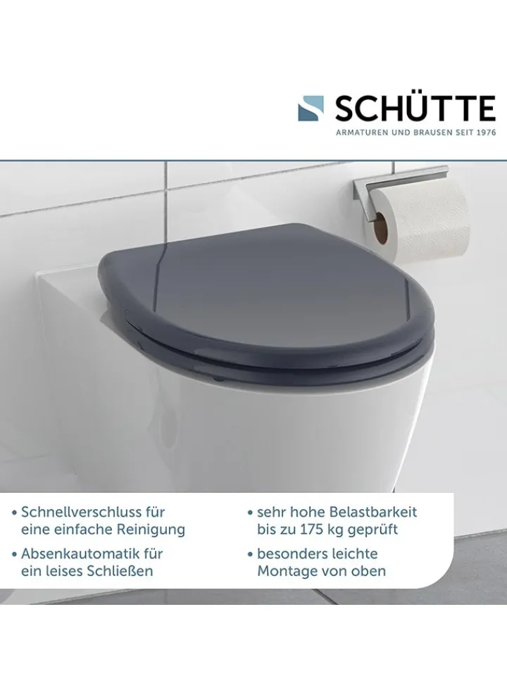 Schütte Badaccessoires<WC-Sitz mit Absenkautomatik in Anthrazit