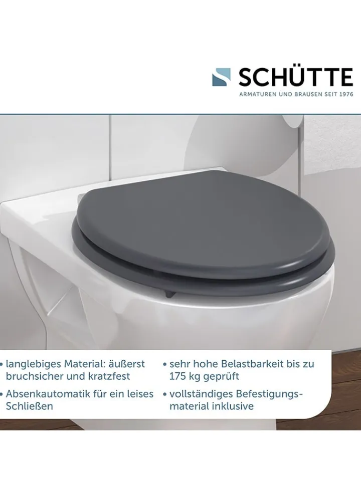 Schütte Badaccessoires<WC-Sitz mit Absenkautomatik "Spirit" in Anthrazit