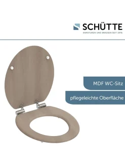 Schütte Badaccessoires<WC-Sitz mit Absenkautomatik "Modern Wood" in Hellbraun