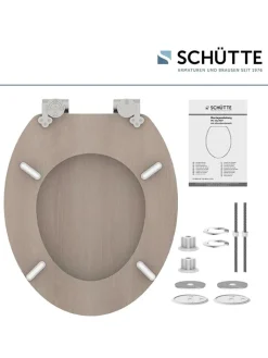 Schütte Badaccessoires<WC-Sitz mit Absenkautomatik "Modern Wood" in Hellbraun
