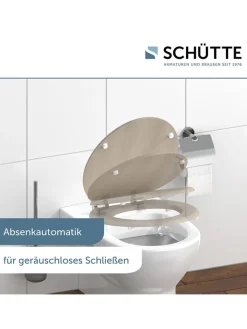 Schütte Badaccessoires<WC-Sitz mit Absenkautomatik "Modern Wood" in Hellbraun