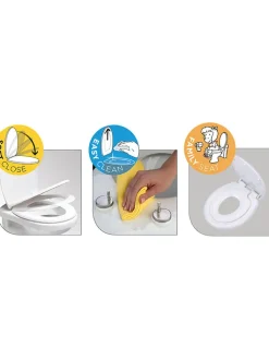 Tiger Badaccessoires<WC-Sitz mit Kindersitz "Tulsa" in Weiß - (L)45 x (B)37 cm