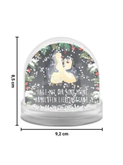 Mr. & Mrs. Panda Weihnachtsschmuck<Weihnachts Schneekugel Pinguin umarmen mit Spruch in Kreidetafel