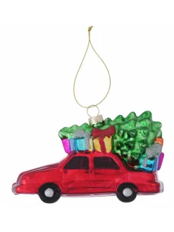 Boltze Weihnachtsschmuck<Weihnachtsanhänger "Drivy" in Rot/ Grün - (H)8 cm