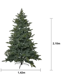 STAR Trading Künstliche Weihnachtsbäume<Weihnachtsbaum "Greyland" in Grau - (H)210 x Ø 142 cm