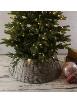 MARELIDA Künstliche Weihnachtsbäume<Weihnachtsbaumrock aus Weide Abdeckung für Baumständer D: 70cm in grau