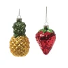 MARELIDA Weihnachtsschmuck<Weihnachtsbaumschmuck Ananas Erdbeere Glas H. 12cm/9cm in bunt