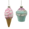 MARELIDA Weihnachtsschmuck<Weihnachtsbaumschmuck Eis Cupcake mit Perlen H: 13cm/10cm in bunt