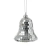MARELIDA Weihnachtsschmuck<Weihnachtsbaumschmuck Glocke im Discokugel Look H: 8cm silber