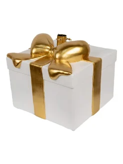 Clayre & Eef Künstliche Weihnachtsbäume<Weihnachtsbaumständer in Weiß/ Gold - (B)36 x (H)35 x (T)33 cm