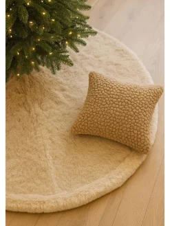 ABERTO DESIGN Teppiche & Fußmatten<Weihnachtsbaum-Teppich in Beige