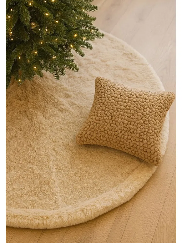 ABERTO DESIGN Teppiche & Fußmatten<Weihnachtsbaum-Teppich in Beige