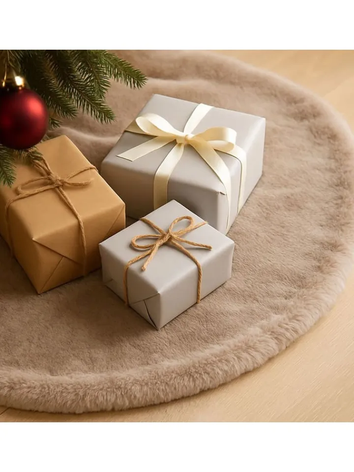 ABERTO DESIGN Teppiche & Fußmatten<Weihnachtsbaum-Teppich in Beige