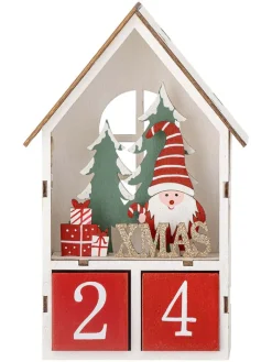 Bloomingville Wohndekoration<Weihnachtskalender ''Edmund'' in Weiß/ Rot - (B)12 x (H)19 x (T)5 cm