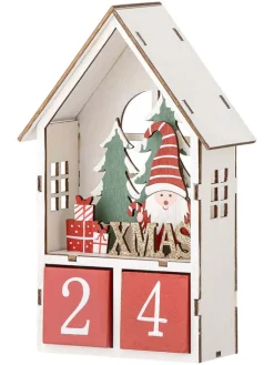 Bloomingville Wohndekoration<Weihnachtskalender ''Edmund'' in Weiß/ Rot - (B)12 x (H)19 x (T)5 cm